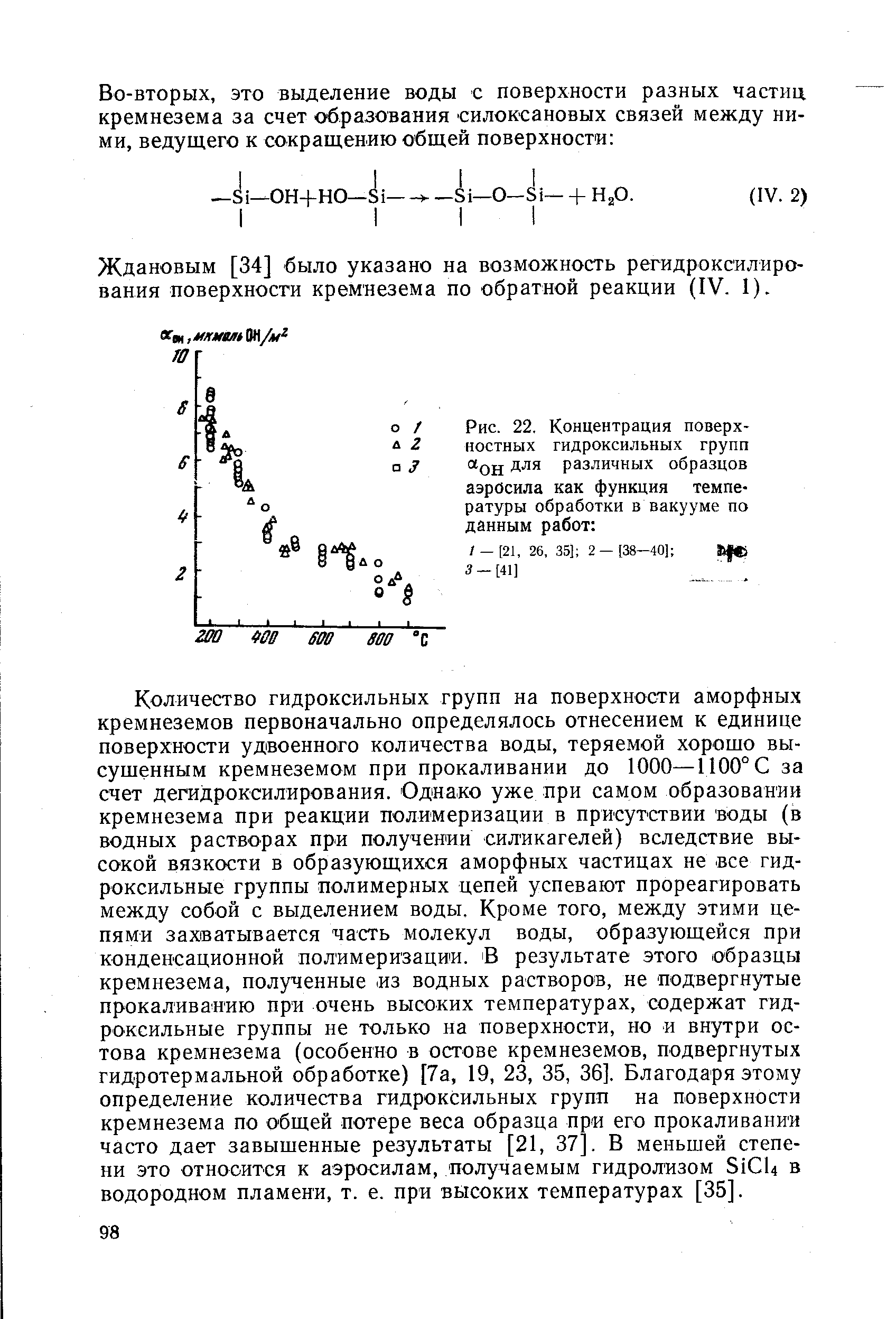 Ждановым [34] было указано на возможность регидроксилиро-вания поверхности кремнезема по обратной реакции (IV. 1).