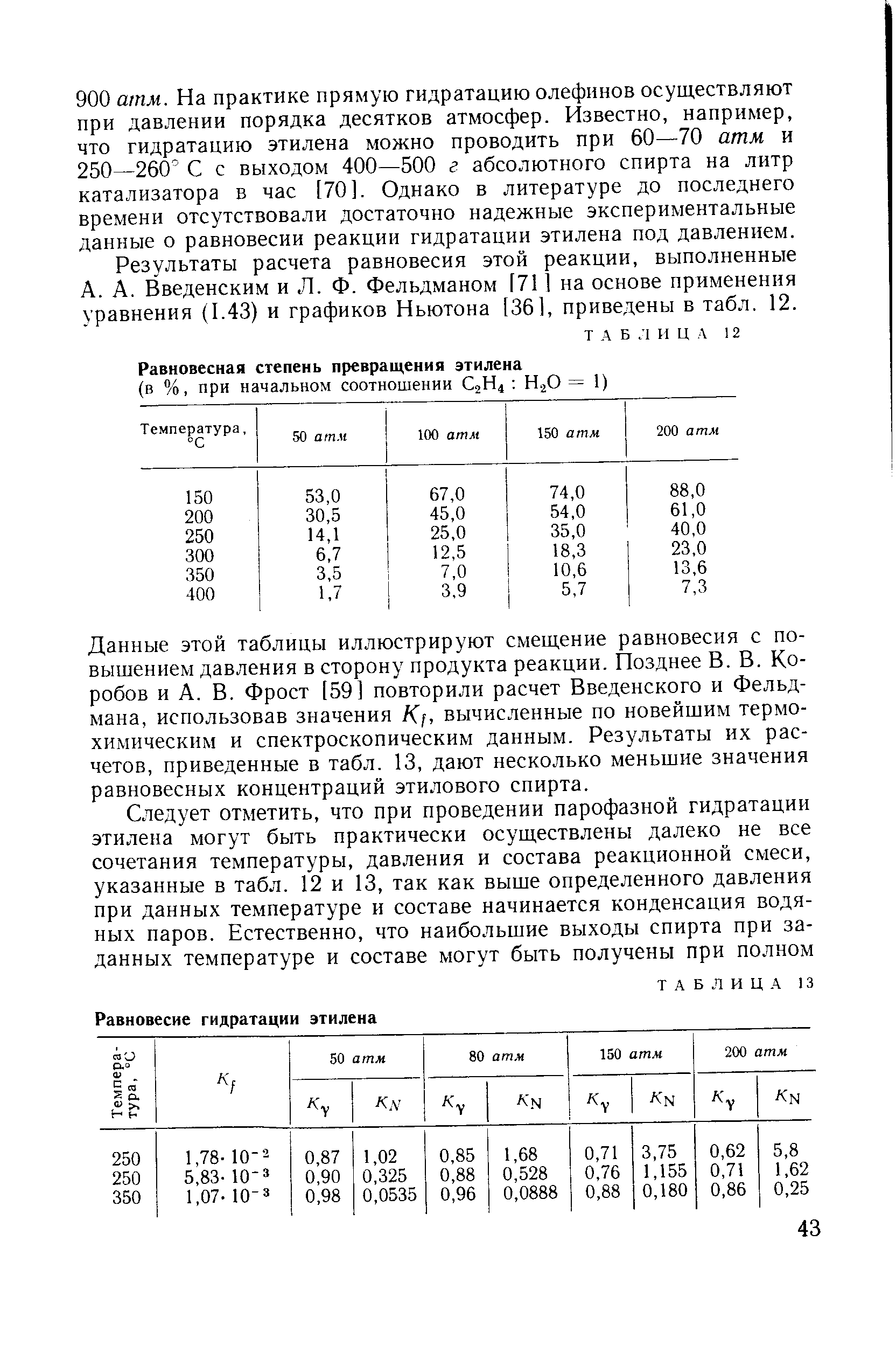 Введенским и Л. Ф. Фельдманом [71 на основе применения уравнения (1.43) и графиков Ньютона [36], приведены в табл. 12.