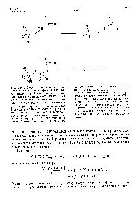 Рис. 22-10. Растворение в <a href="/info/1011480">воде метанола</a> и <a href="/info/17587">диметилового эфира</a>. На рисунке указаны приблизительные относительные размеры атомов, измеряемые по расстояния.м вандерваальсова контакта между несвязанными атомами, о-при <a href="/info/158425">растворении метанола</a> в воде благодаря малым <a href="/info/1585693">размерам протона</a> <a href="/info/147025">гидроксидной группы</a> в метаноле <a href="/info/197765">молекула воды</a> может приблизиться к нему и подвергнуть его <a href="/info/31715">нуклеофильной атаке</a>. В результате связь О—И в ме-