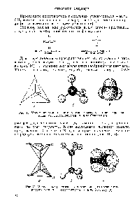 Рис. 10, <a href="/info/761059">Модели пространственного строения</a> <a href="/info/986289">молекулы метана</a> тетраэдрическая (а) шаростержневая (б) и по Стюарту (в)
