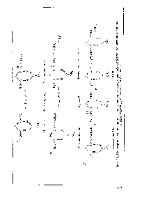 Фиг. 68. <a href="/info/939174">Некоторые реакции</a>, протекающие в растворах, содержащих эквимолярные количества меламина ( > и формальдегида, в присутствии бутанола.