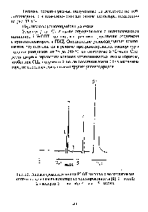 Рис. 33. Типовая хроматограмма на РШТ-колонке с <a href="/info/4460">молекулярными ситами</a>, полученная на детекторе по теплопроводности [8] 1 - гелий 