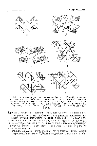 Рис. 3.16. Структуры ванадиевых н титановых бронз, а — Lio,o4V205 структура аналогична структуре УгОз, дополненной ионами лития (маленькие кружки) с тригонально-прнзматической координацией б — (литий имеет окта-