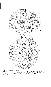 Рис. 4. Семейство циклид Дюпена в <a href="/info/1696521">двух</a> проекциях. СОД и АВ — гипербола и эллипс, образующие конфокальную пару. Одинаковыми <a href="/info/588298">цифрами обозначены</a> сечения, относящиеся к одной и той же циклиде