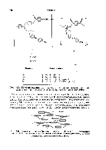 Рис. 3.29. Комбинированные ЖК полимеры с боковыми <a href="/info/1861362">мезогенными группами</a>, присоединенными к <a href="/info/1861362">мезогенным группам</a> основной цепи [206].