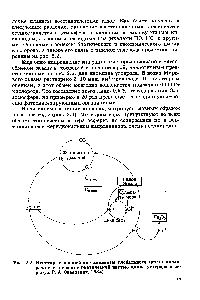 Рис. 2.2. <a href="/info/1456084">Некоторые важнейшие</a> <a href="/info/1047055">элементы глобального цикла</a> кислорода и его связи с <a href="/info/1530555">биотической частью</a> <a href="/info/104585">цикла углерода</a> и серы (по г. А. Заварзину, 1984)